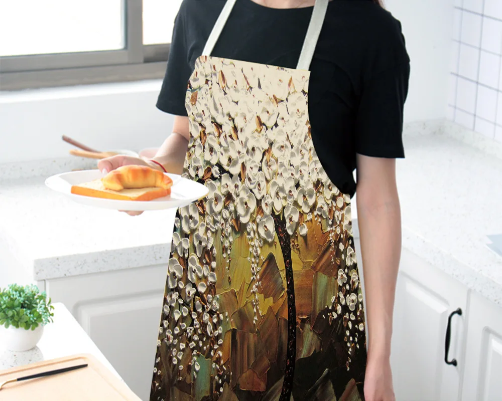 

Plant Life Tree Antifouling Kitchen Apron Cotton Linen Sleeveless man women Chef Cooking Aprons Kitchen accessories 68*55cm 0016