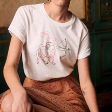 Astro – t-shirt à manches courtes pour Femme, ample et doux, en coton, Chic, rétro, été, 2021