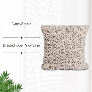 

Bohemia Braided Tassel Square pillow Cover Weaving Craft Living Room Bedroom Decoration Braided tassel pillowcase