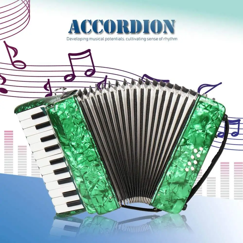 

22 Keys 8 Bass Piano Accordion With Straps Gloves Cleaning Cloth Music Instrument For Students Beginners Childern Teaching