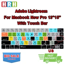 HRH чехол для клавиатуры с функцией горячего ключа для сенсорной панели для Macbook Pro 1" 15 A1706/A1707/A1989/A2159
