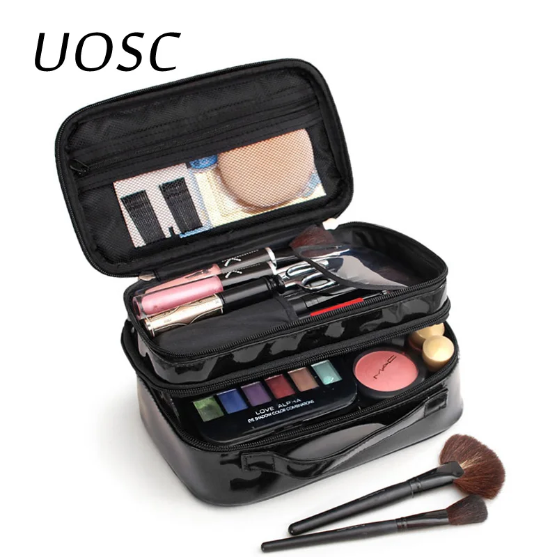Косметичка UOSC женская из экокожи двухслойный водонепроницаемый органайзер для