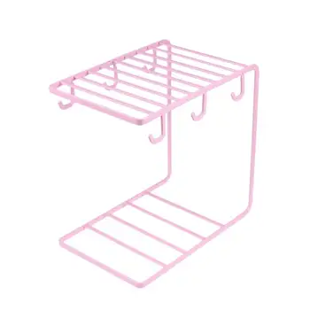 

OUNONA Cups Plates Drain Hanging Holder Wrought Iron Coffee Cup Storage Rack Mugs Stand for Restaurant Cafe Home