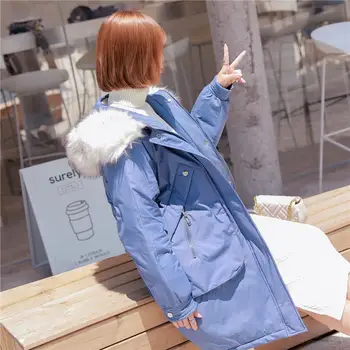 

Down Cotton Coat Women Parka Loose Warm Winter Jacket Femme Thick Long Sleeve Oversize Winter Women Coat Padded Outerwear Q1957
