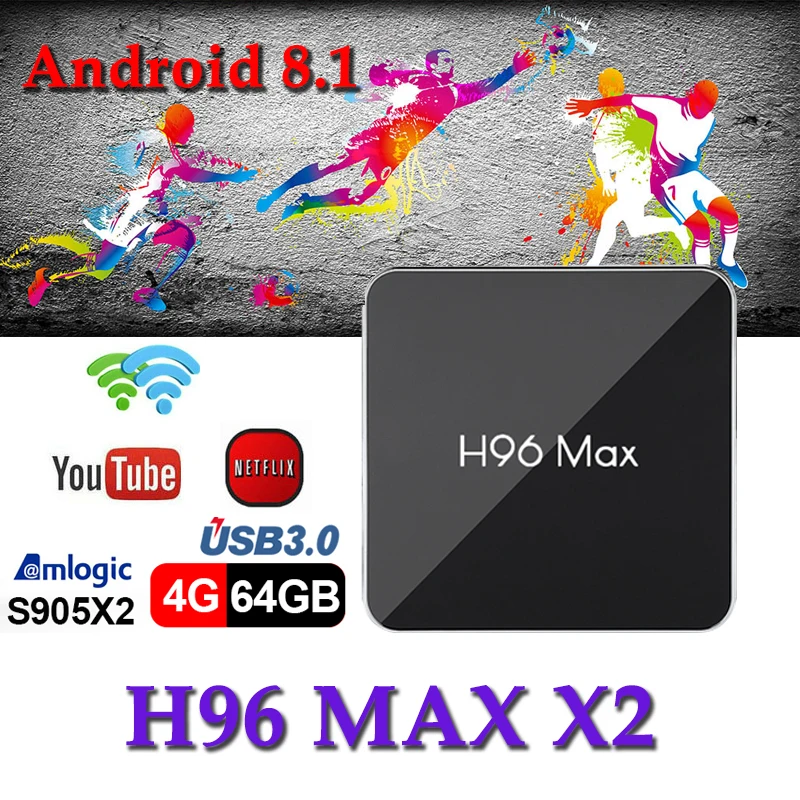 

Brasil boxes android8.1 tv box H96max x2 H.265 1080P S905X2 Quad Core 4GB 32GB 64GB Netflix Bluetooth Media Player smart tv box