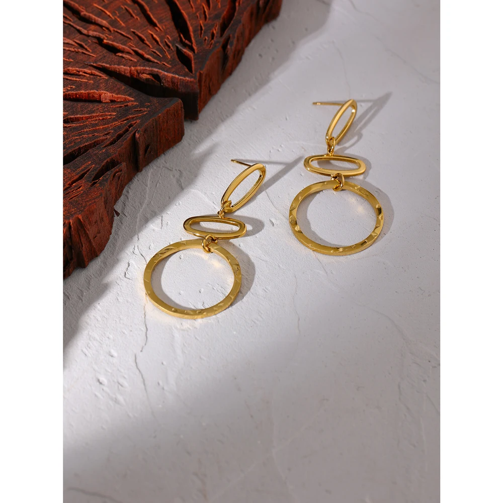 Yhpup Minimalist Geometric Long Dangle Earrings Gold Color