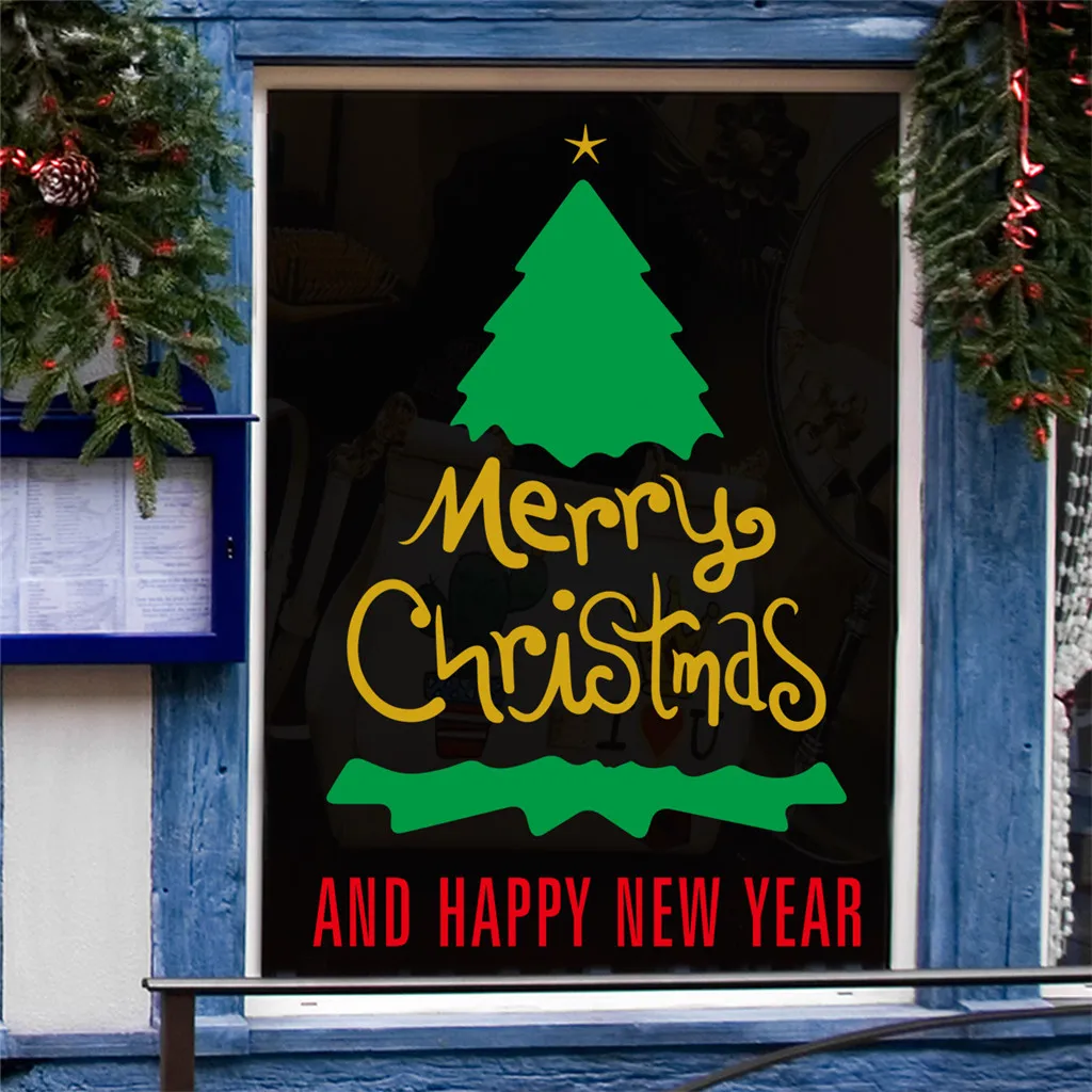 KAKUDER Merry Christmas PVC Wall Stickers Large Tree Sticker Removable Decal Home Decor 19Oct07 | Дом и сад