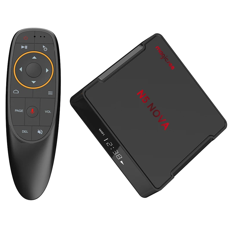 MAGICSEE N5 NOVA Android 9,0 ТВ приставка RK3318 4 Гб ОЗУ 64 Гб ПЗУ 2,4 ГГц+ 5 ГГц WiFi Голосовое управление смарт-приставка 4K Bluetooth USB3.0
