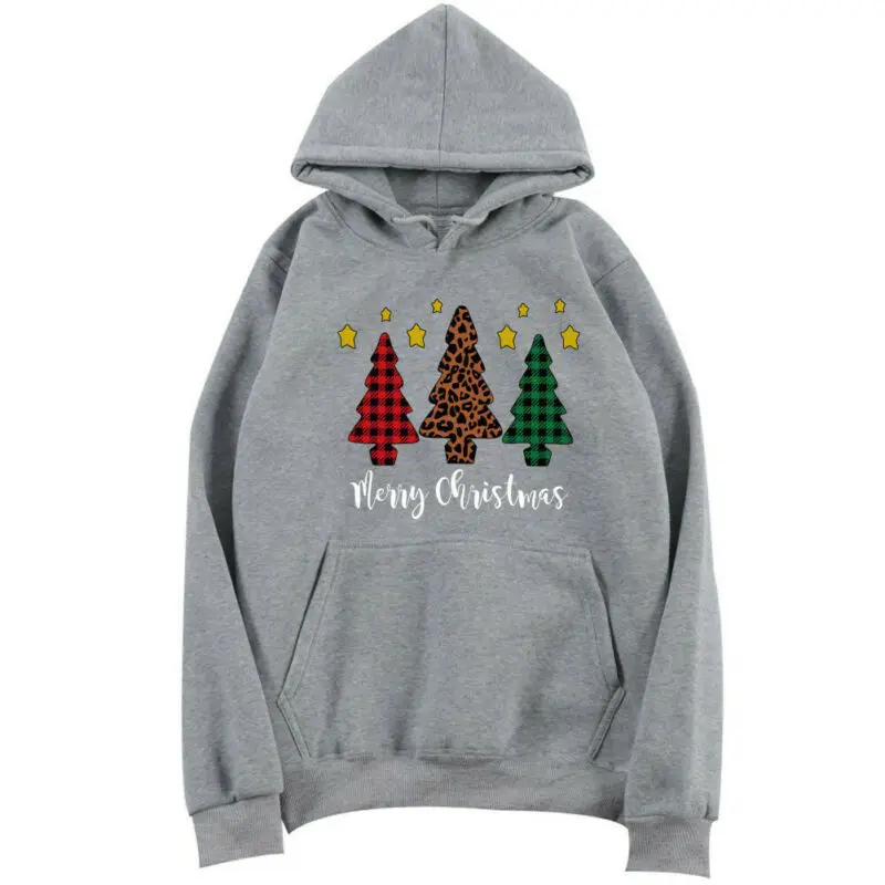 

Women Hoodies Sweater Christmas Tree Sweatshirt Winter Pullover Jumper