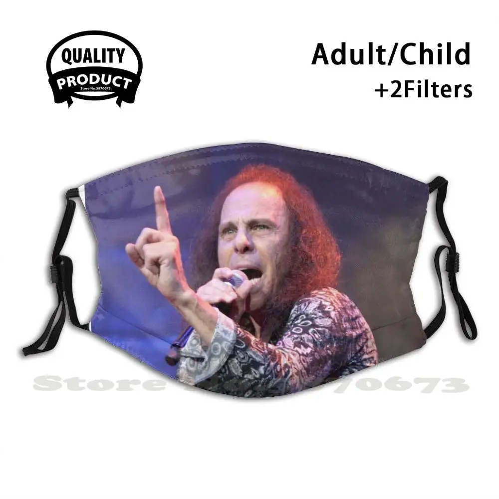 

Ronnie James Dio - Color Photograph Anti Dust Face Mask Washable Filter Reusable Color Photo Singer Ronnie James Dio Performing