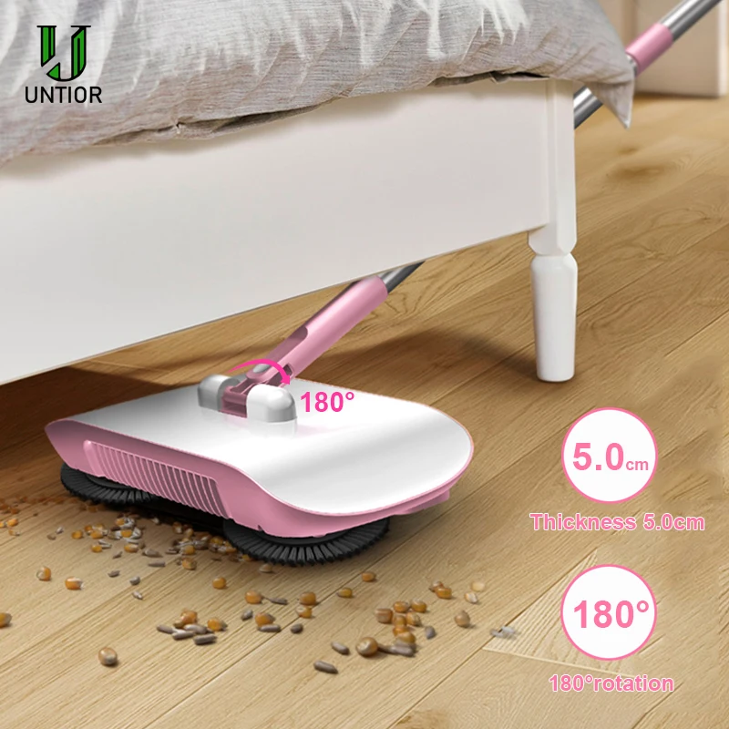 

UNTIOR Hand Push Mop Sweeper All-in-one Mop Sweeper Magic Broom Dustpan Stainless Steel Sweeping Machine House Cleaning Tools