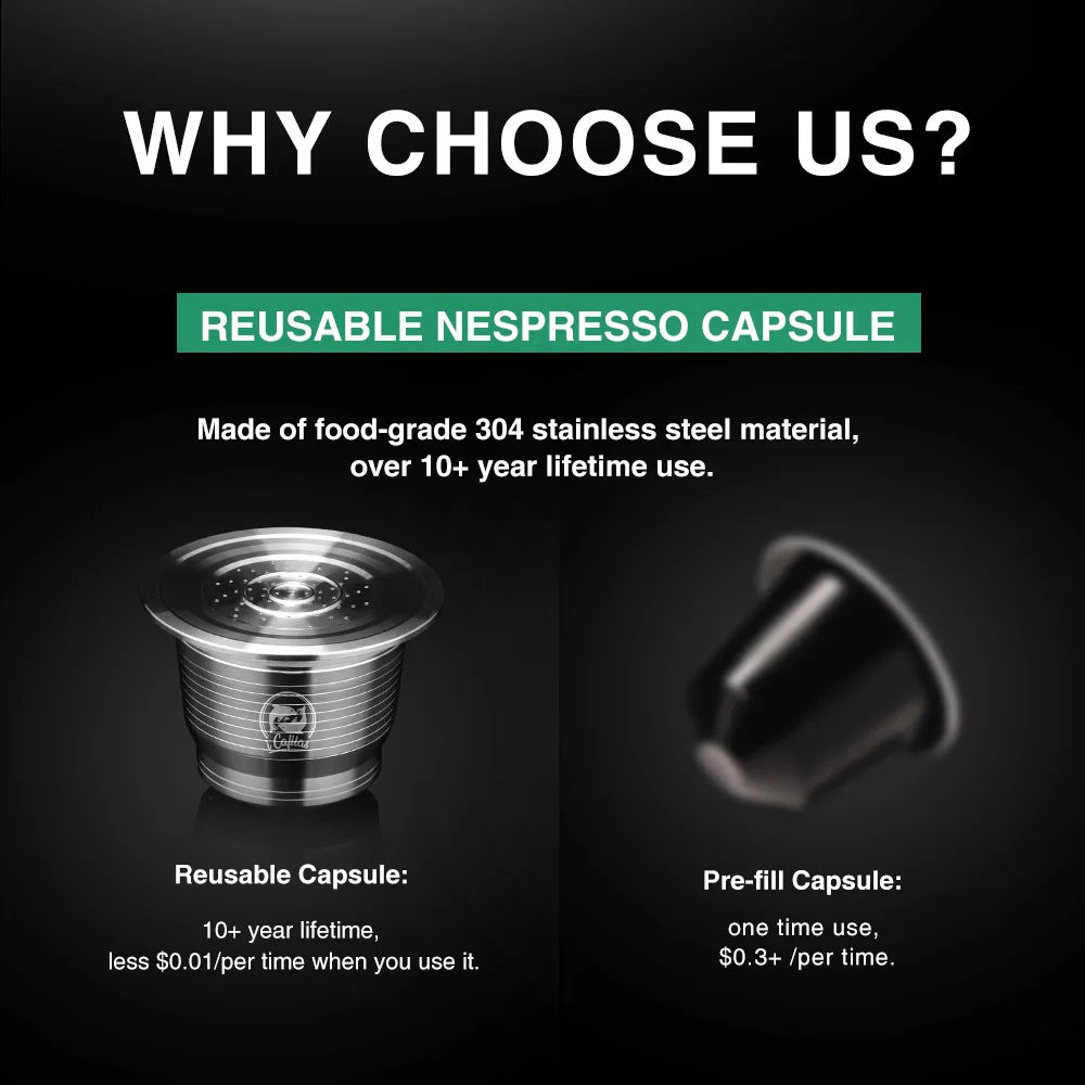Кофейные капсулы для Nespresso, кофейные капсулы из нержавеющей стали, многоразовые Многоразовые фильтры для кофемашины