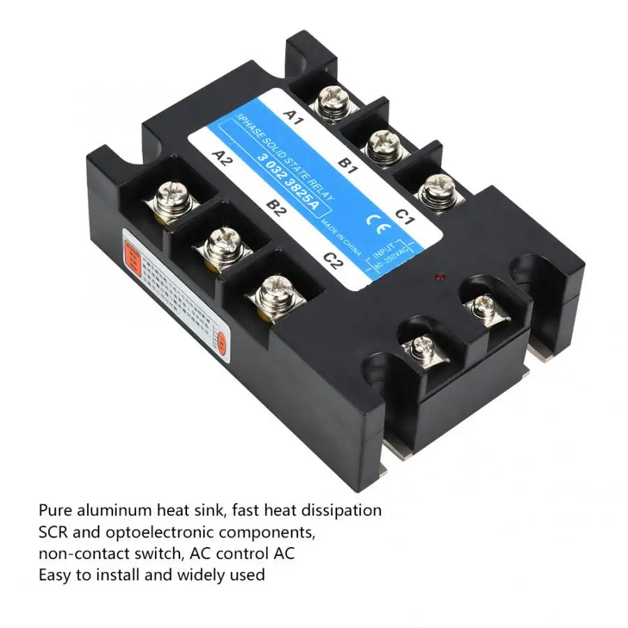 Трехфазное твердотельное реле 80-250VAC вход SSR3 AC-AC Электрооборудование для станков с ЧПУ 25A/40A/60A/80A/100A