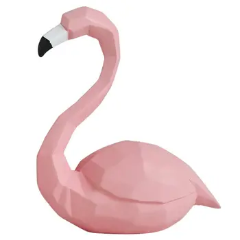 

Nordic Abstract Pink Flamingo Figurines Resin Sculpture Home Decoration Accessories Modern Christmas Gift Cake Fairy Garden