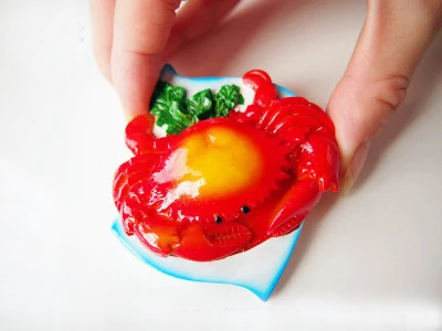 crab A Стерео морепродукты Омары краб красный Еда моделирование магнит на холодильник кухня украшение refrierator stiker бумага сообщение паста творческий - Цвет: crab A