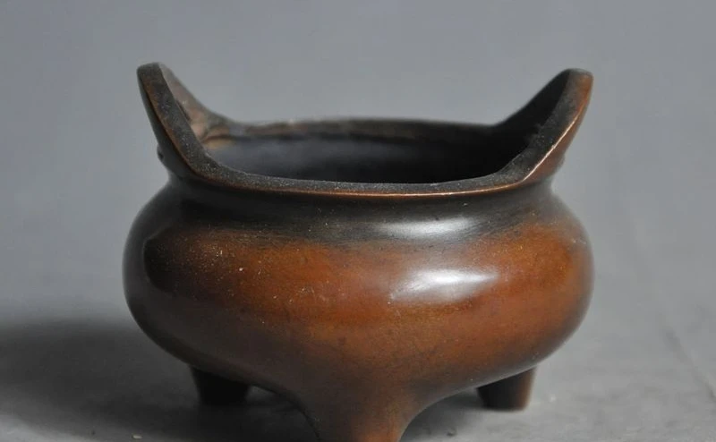 marked chinese buddhism fane pure bronze Tripod statue incense burner Censer | Дом и сад