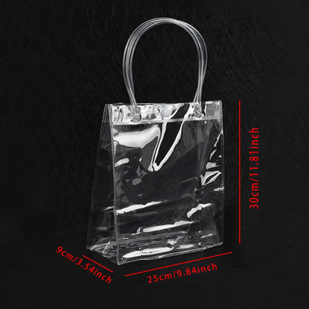 1 шт. Новая прозрачная вместительная сумка квадратная ПВХ прозрачная хозяйственная сумка унисекс сумка на плечо экологически чистые сумки на кнопках для хранения - Цвет: L
