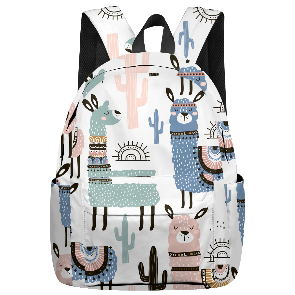 

WHEREISART Cartoon Camel Cactus Alpaca Backpacks Night Light Reflective Tactical Backpacks Notebook Backpack Kids' Backpacks