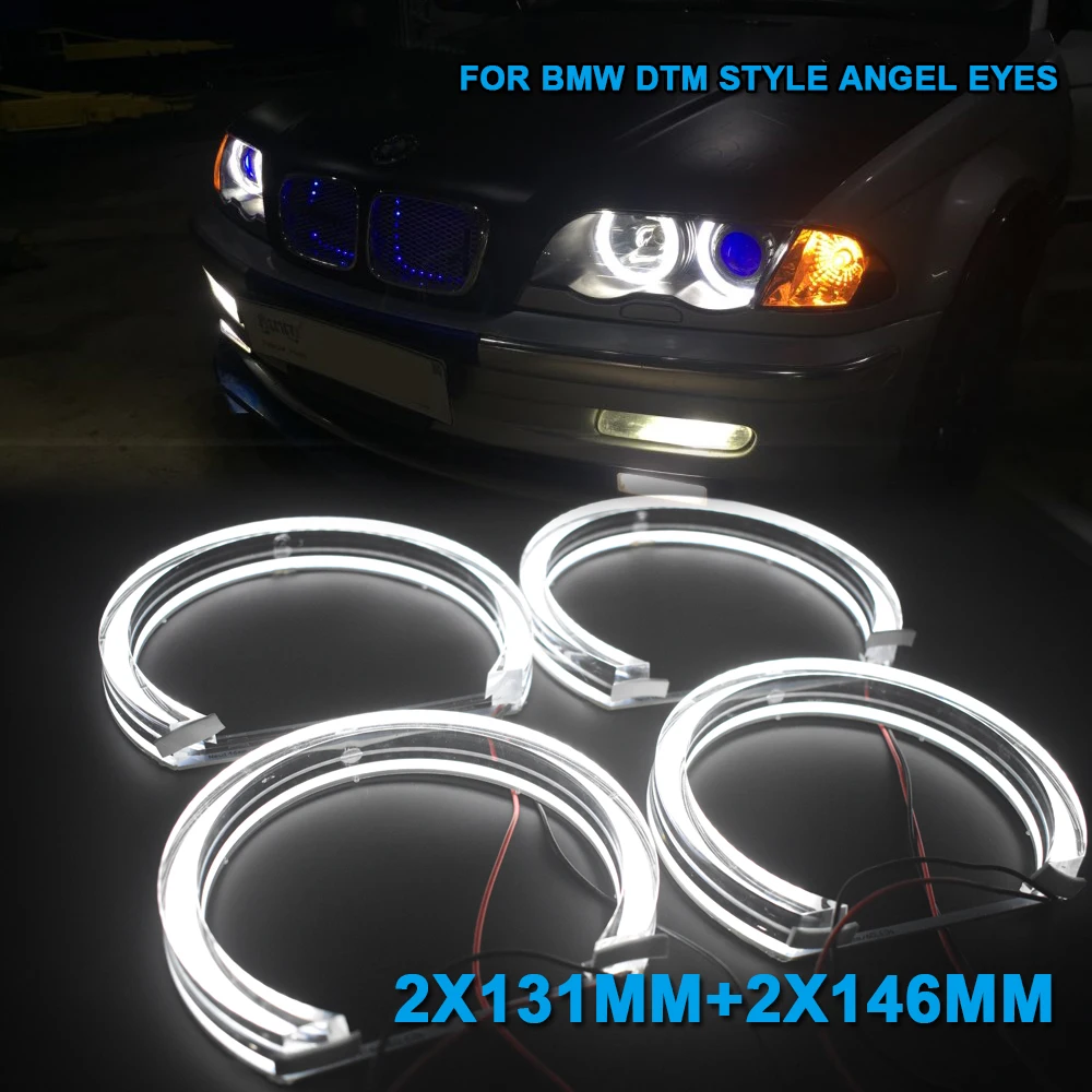 

DTM LED Angel Eyes For BMW E46 E90 E91 non-projector Halogen Xenon Headlight Crystal Switchback Halo Lights Accessories