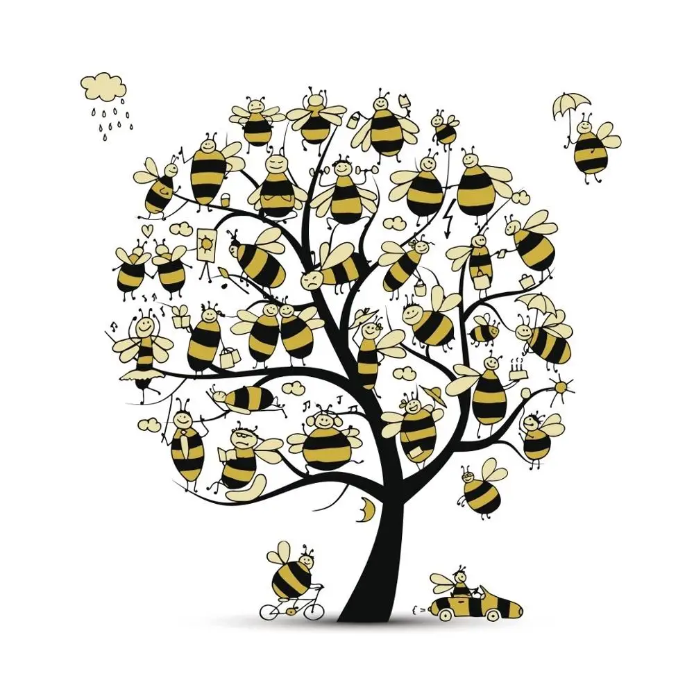 

AZSG Cartoon Bee In The Tree Clear Stamps For DIY Scrapbooking Decorative Card making Crafts Fun Decoration Supplies 13*13cm