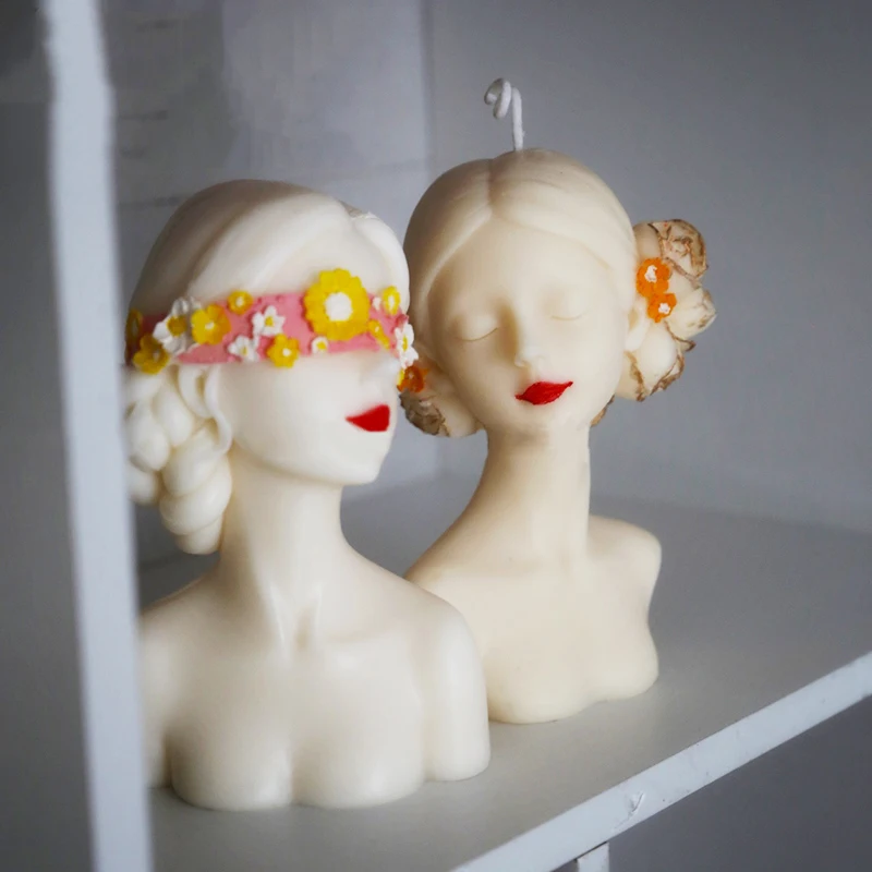 Elegant Girl Female Body Candle Silicone Mold Women Shaped Candle