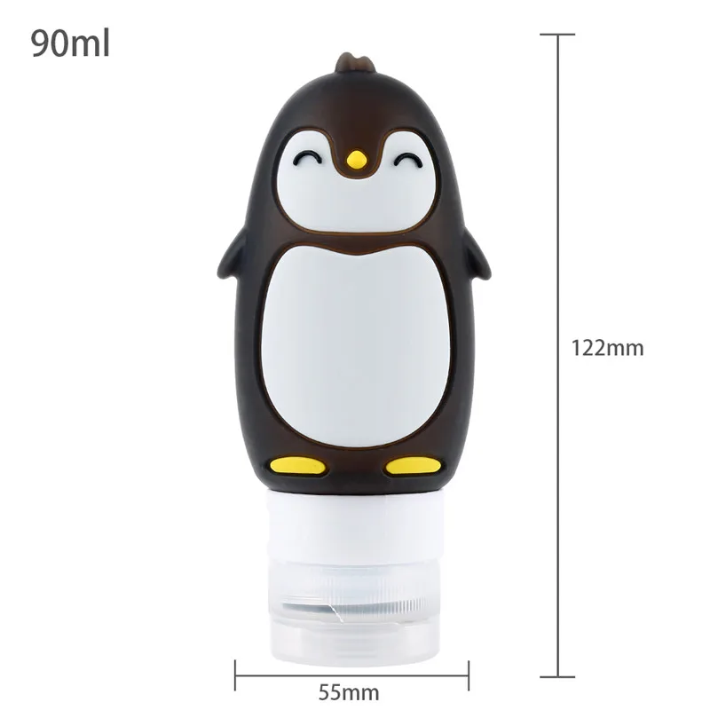 90ML Portable Cartoon Bear Penguin Animal Silicone Travel Case Organizer Shampoo Shower Gel Lotion Storage Refillable Bottle refillable bottle,refillable plastic bottles