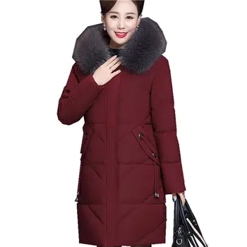 

5XL Plus Size Winter Jacket Women Parka Loose Down Cotton Coat Female Casual Warm Thick Hooded Mom Jacket Padded Outerwear Q2009