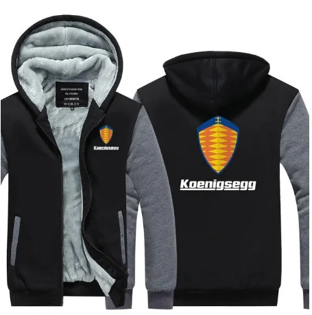 Толстовки, свитшоты, Осень-зима, утепленные, для Koenigsegg, толстовка с капюшоном, на молнии, повседневное пальто, длинный рукав, versized, толстовка, куртка - Цвет: 4