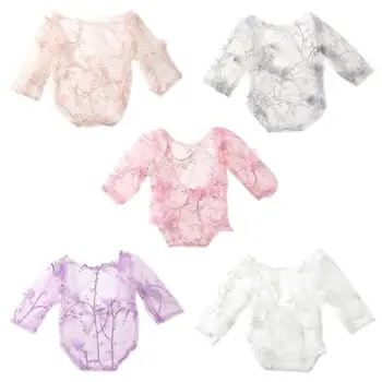 

Children Jumpsuit Newborn Photo Props accessories Clothes Organza Translucent Cute Romper Baby Photography Decorative