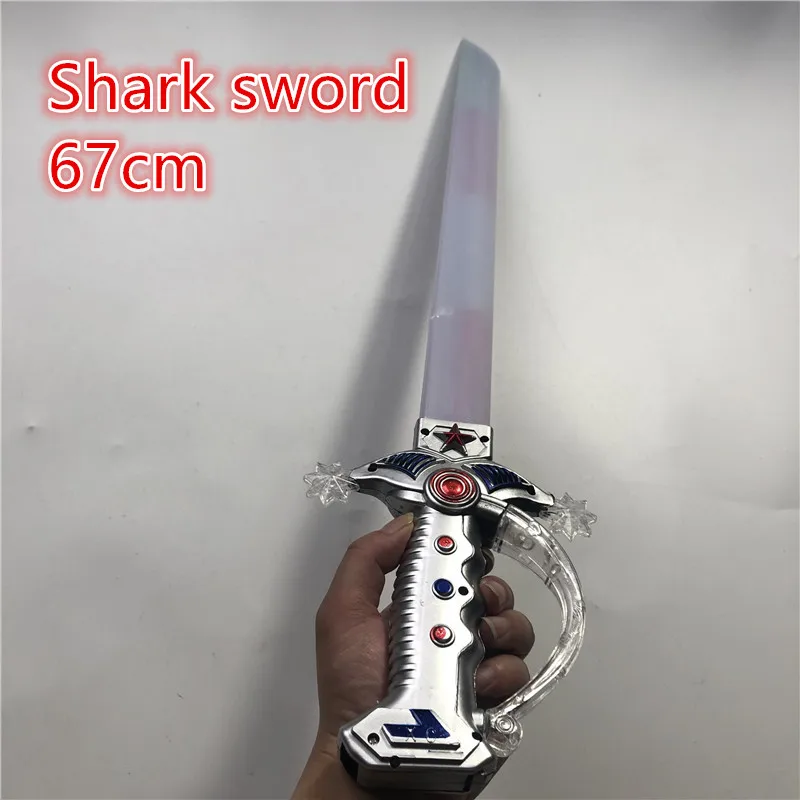 

Eletronic Lightsaber Induction Shark sword Flashing Cutlass Simulation Plastic Light Toys Sword Children cosplay Props 67cm