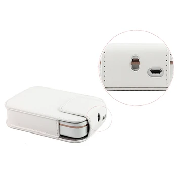 

Fashion Waterproof White Portable Solid Durable Protective Cover PU Leather Travel Simple Soft Storage For HP Sprocket Printer