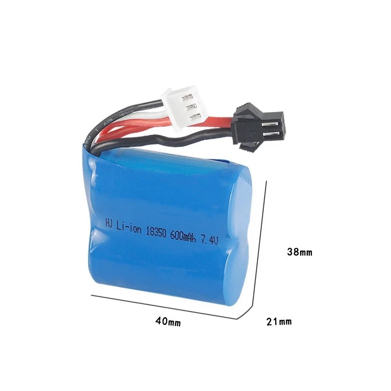 Teranty 7,4 v 600mAh 18350 комплекты зарядного устройства для H100 H102 7,4 v литий-ионная батарея для JJRC S1 S2 S3 S4 S5 высокоскоростная RC лодка