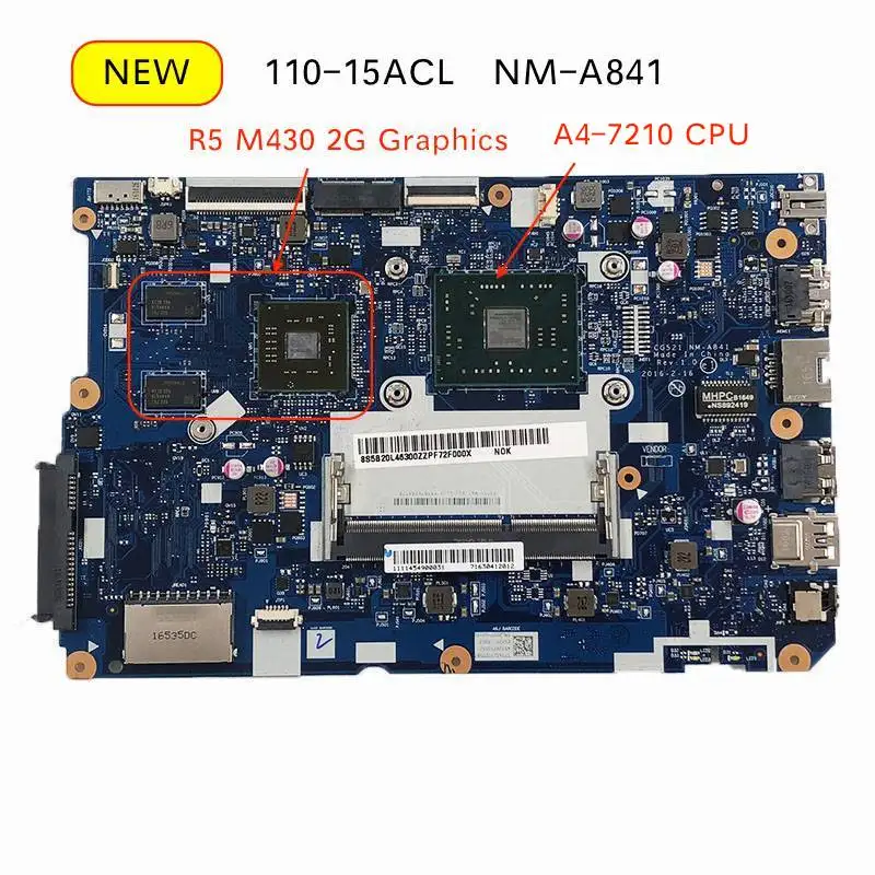 Оригинальная новая NM-A841 материнская плата для ноутбука lenovo 110-15ACL