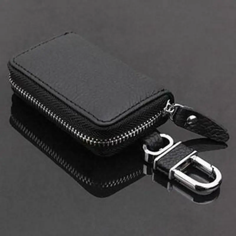 Local stock Black PU Leather Case Key Fob Holder Bag Cover Pouch Keychain For Car | Багаж и сумки