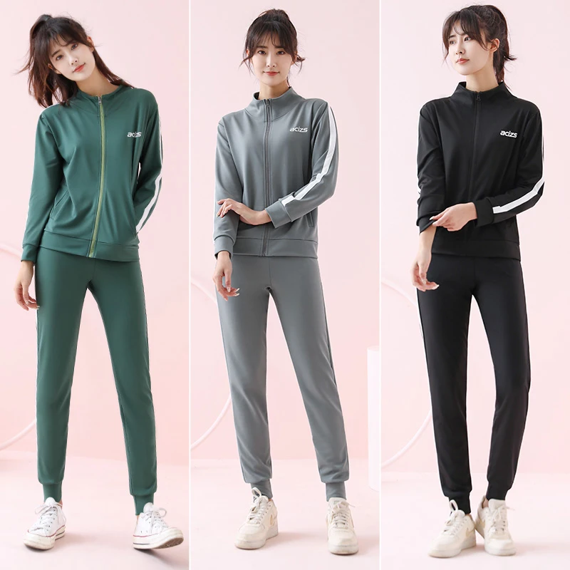 

Female Yoga Workout Set Loose Sports Jacket Sweatshirt Sports Harem Pants Gym Fitness Running Jog Set tracksuit for women