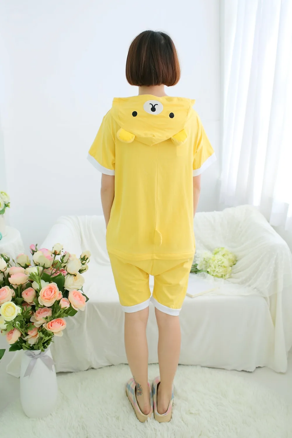 Anime-pajamas-Rilakkuma-men-women-adult-short-sleeve-cotton-pajamas-cartoon-animal-summer-unisex-cosplay-kigurumi (1)