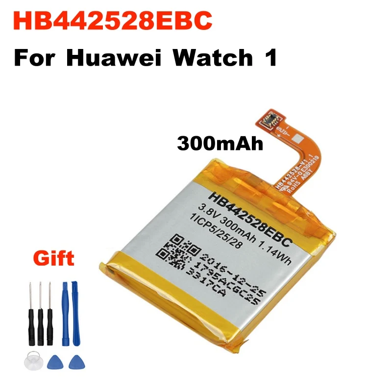 Новый аутентичный аккумулятор HB442528EBC 300 мАч для HUAWEI Watch 1 Watch1 оригинальный батареи + Инструменты|Аккумуляторы