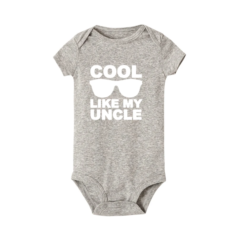 Cool Like My Uncle Newborn Baby Short Sleeve Romper Toddler Girl Boy Summer Clothes Ropa Outfit Infant Girl Clothes Best Present 3