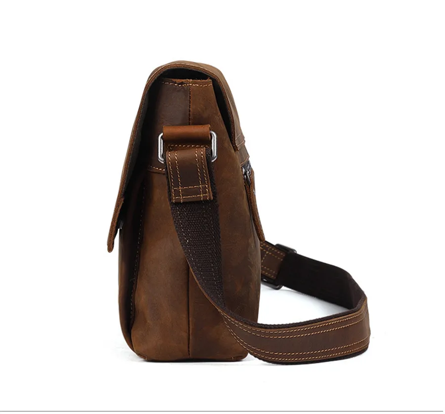 Crazy Horse кожаный портфель для ноутбука для мужчин Офисная Рабочая сумка мужская клапан из натуральной кожи винтажная деловая сумка через плечо мужская