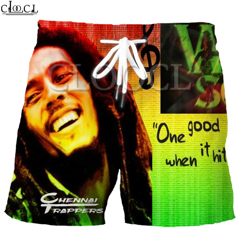 가수 레게 크리에이터 밥 말리 3D 프린트 남성 반바지, 한국 스트리트 스타일, 하라주쿠 클래식 와일드 패션, 여름 핫 세일..