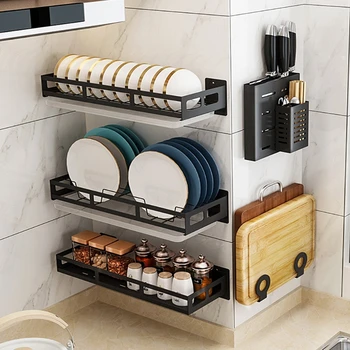

Kitchen Organizer Storage Shelf Stainless Steel Rack Bowl Chopsticks Knife Storage Dish Drying Rack Corner Shelf for Kitchen