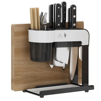 

Integrated storage and sorting shelf Kitchen knife rest Stainless steel chopsticks chopping board tool holder kitchen organizer