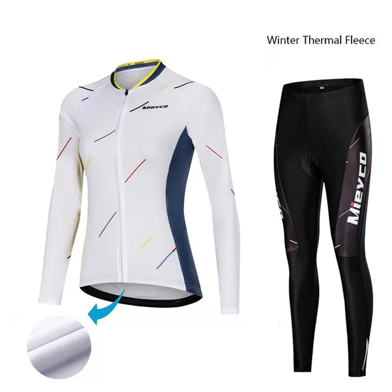Женский зимний комплект из Джерси для велоспорта, длинная велосипедная одежда, Майо Ropa Ciclismo Cycle Bib, короткие штаны, 5D гелевая Подушка - Цвет: 18