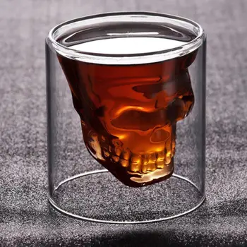 

Skullhead Whiskey Tequila Beer Shot Glass Fun Creative Party Wine Beer Drinking Cup Bar Creative Transparent Glass