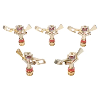

5 Piece 3/4 Inch Metal Irrigation Garden Lawn Lawn Full 360 Rotary Water Irrigation Sprinkler