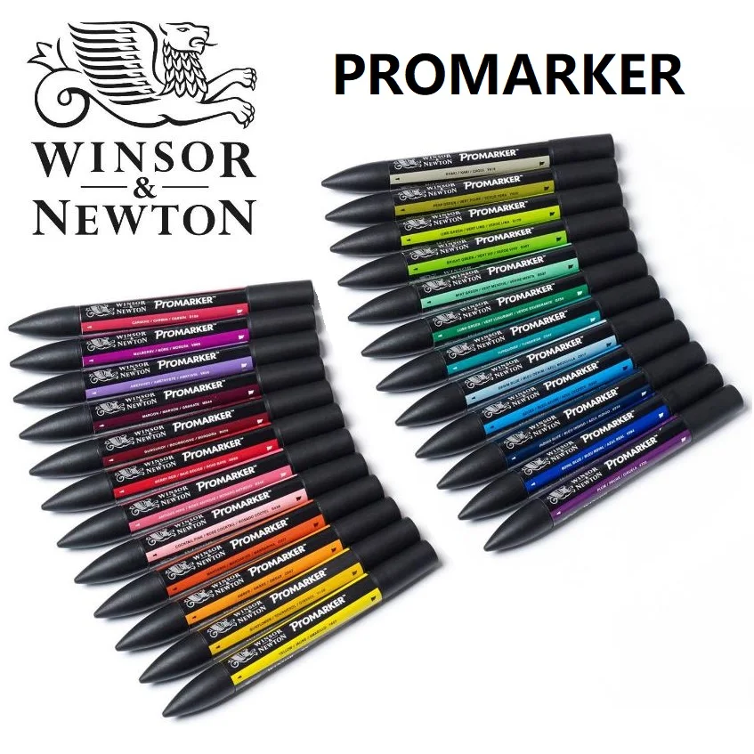 Профессиональный маркер WINSOR& NEWTON, 6/12 цветов, двухсторонняя(с круглым носком и косой) ручка для рисования, маркер, товары для рукоделия