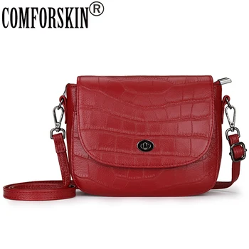 

COMFORSKIN Guaranteed 100% Cowhide Leather Women Messenger Bag New Arrivals Genuine Leather Female Cross-body Bags Handbags