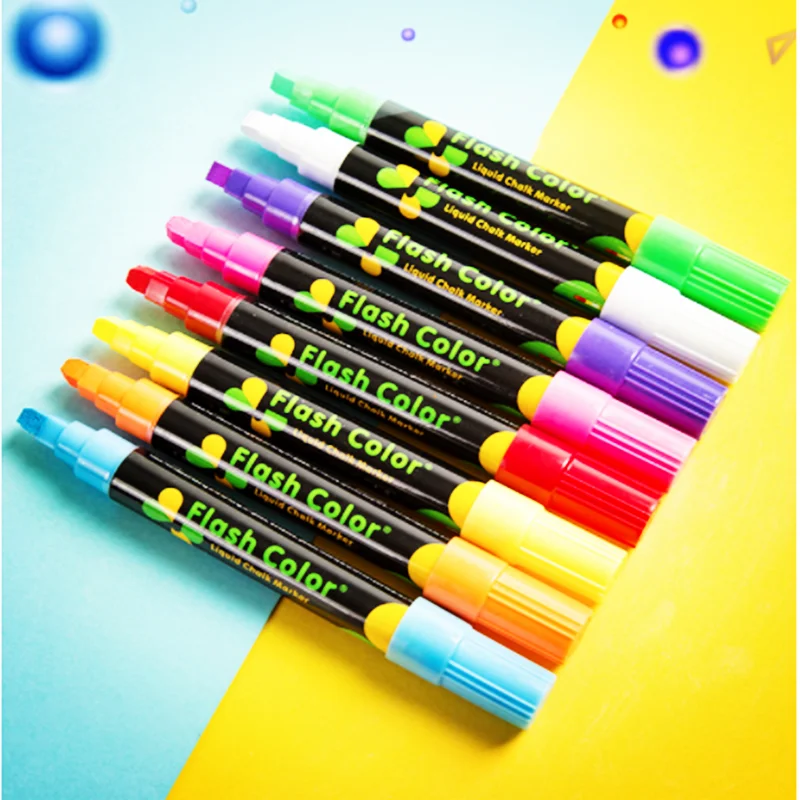 

1PC New Creative Flash Color Erasable Highlighter For Fluorescent Plate Pens Liquid Chalk Marker Stationery