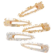 1 шт., женские свадебные винтажные корейские модные шпильки, блестящие аксессуары для девушек, золотые/Серебристые Акриловые заколки для волос, заколки в форме капли воды