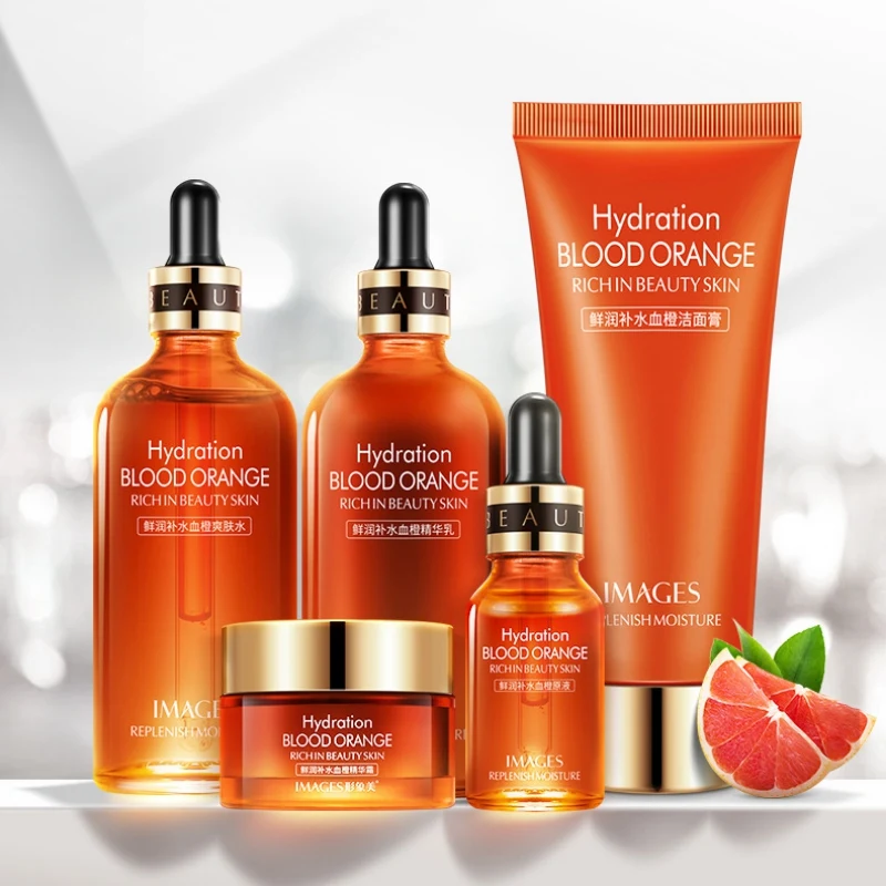 

Blood Orange Skin Care Set Moisturizing Smooth Fine Lines Anti-wrinkle Anti-aging Face Serum Set Careful Care Skin Good Use